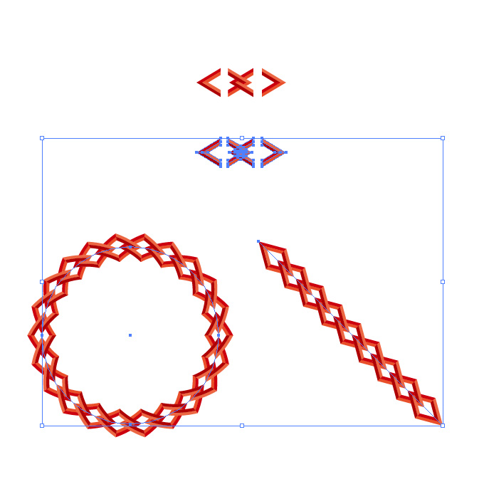 赤い菱形の鎖 チェーンイラストのイラレ パターンブラシ イラレのブラシ素材ダウンロードサイト