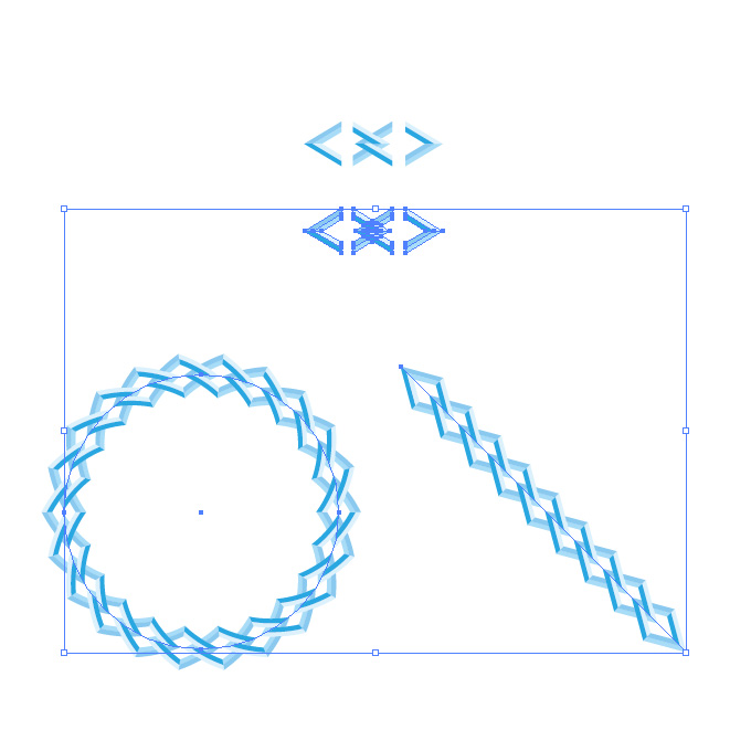 青い菱形の鎖 チェーンイラストのイラレ パターンブラシ イラレのブラシ素材ダウンロードサイト
