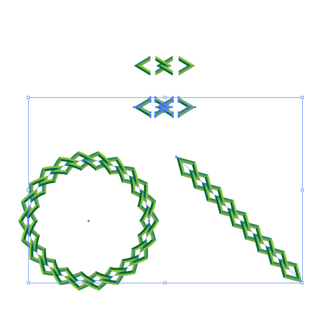 緑色の菱形 鎖 チェーンイラストのイラレ パターンブラシ イラレのブラシ素材ダウンロードサイト